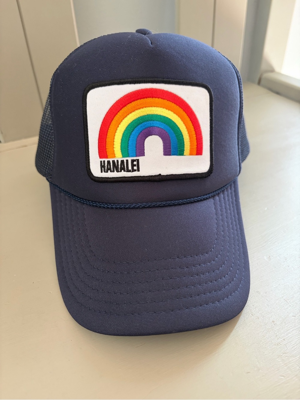 Hanalei rainbow trucker hat mesh snap back new without tags adult one size
